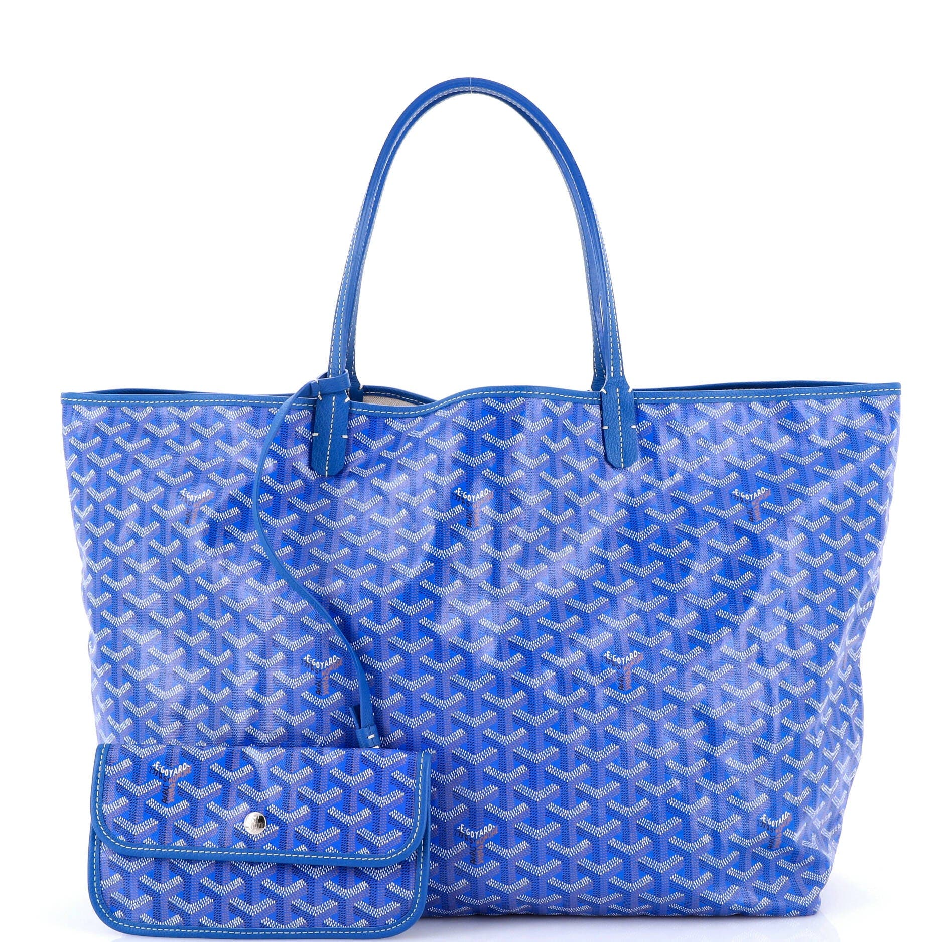 Pre-Owned Goyard Saint Louis Tote Coated Canvas GM, Alternate, color, Blue
