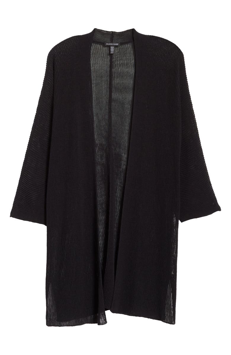 Eileen Fisher Open Front Organic Cotton Long Cardigan, Alternate, color, 