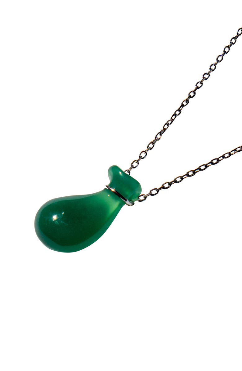 seree Fudai Green Jade Stone Pendant Necklace, Alternate, color, Green