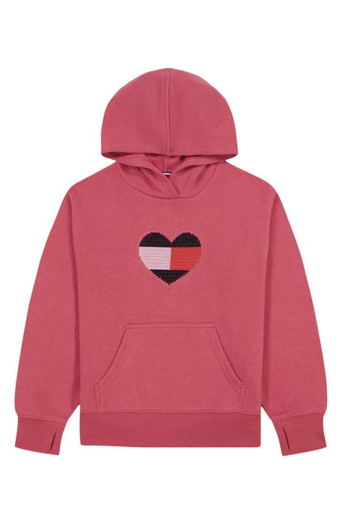 Kids' Sequin Heart Hoodie