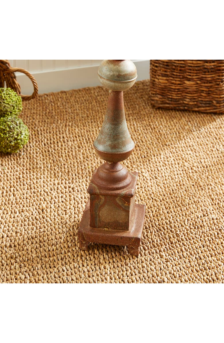 Napa Home & Garden Weathered Metal Ornate Finial, Alternate, color, Brown