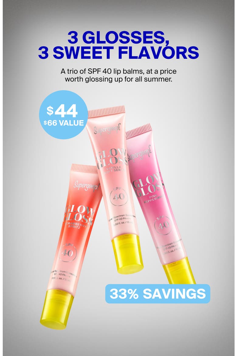 Glow Trip Lip Balm SPF 40 Trio $66 Value, Alternate, color, NO COLOR