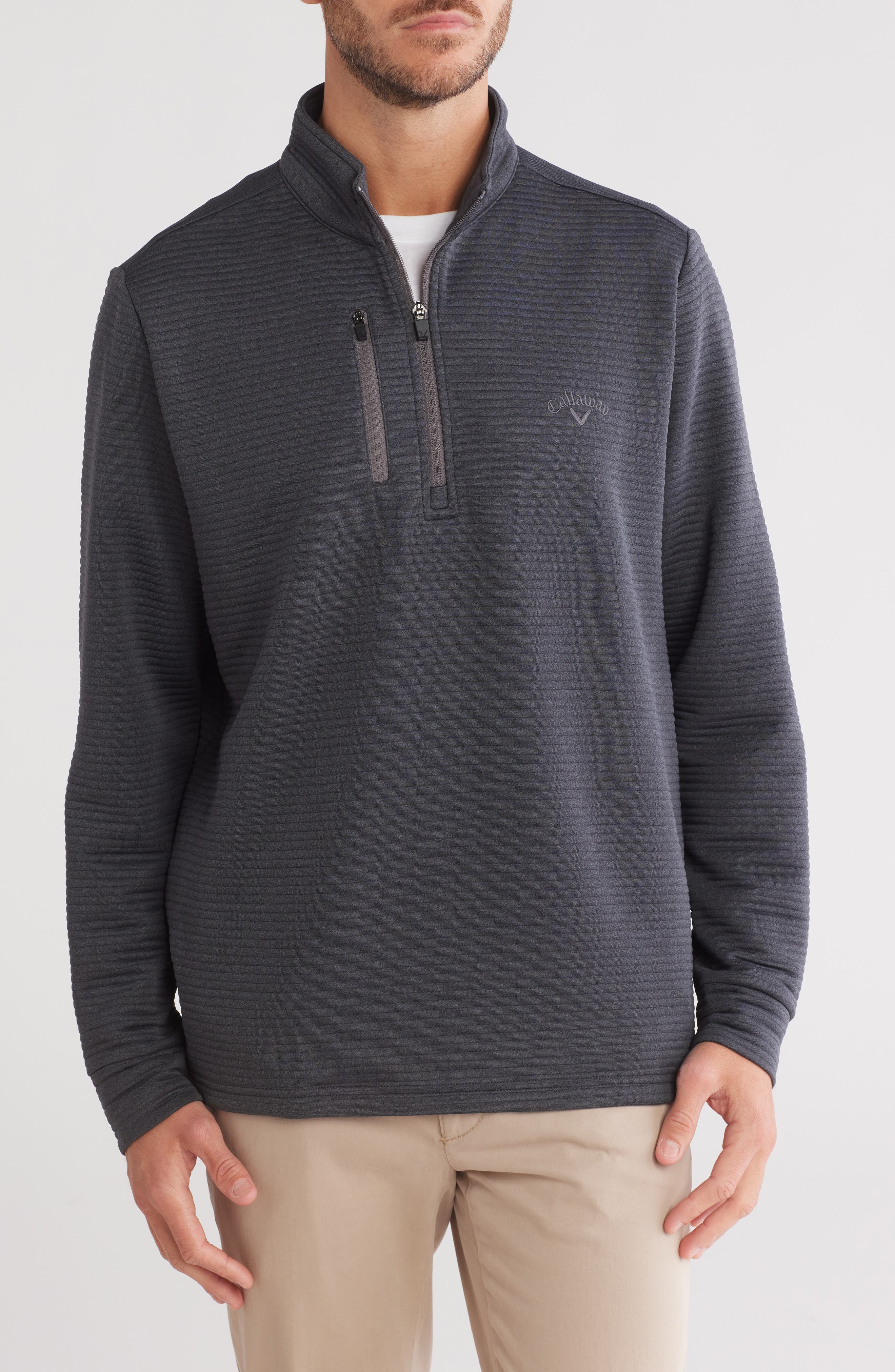 Callaway Golf® Ottoman Heather Quarter Zip Golf Pullover