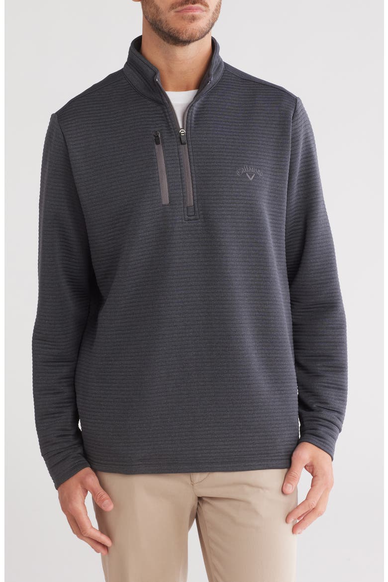 Ottoman Heather Quarter Zip Golf Pullover, Main, color, BLACK HEATHER