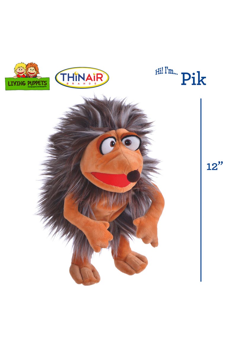 Pik The Hedgehog 12 Inch Plush Hand Puppet, Alternate, color, Multicolored