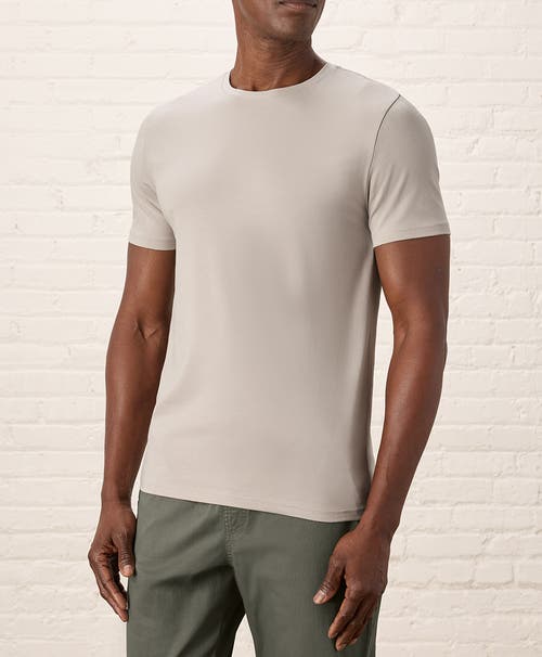 Pact Organic Cotton Luxe Stretch Jersey Slim Crew Neck Tee In Nickel