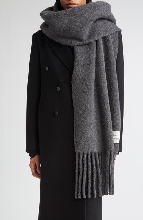 Santo Large Baby Alpaca Blend Fringe Scarf