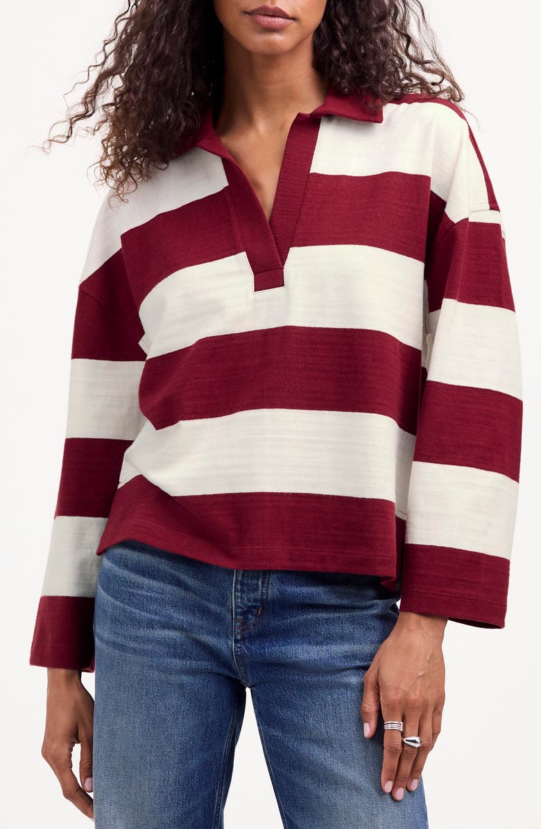 Madewell Stripe Long Sleeve Rugby Shirt, Main, color, 