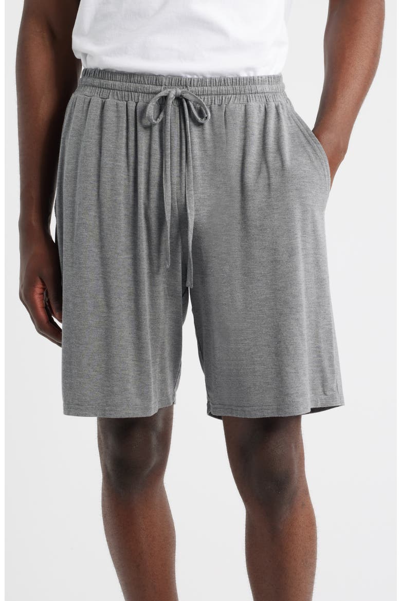 Moonlight Modal Blend Drawstring Lounge Shorts, Main, color, GREY DARK HEATHER
