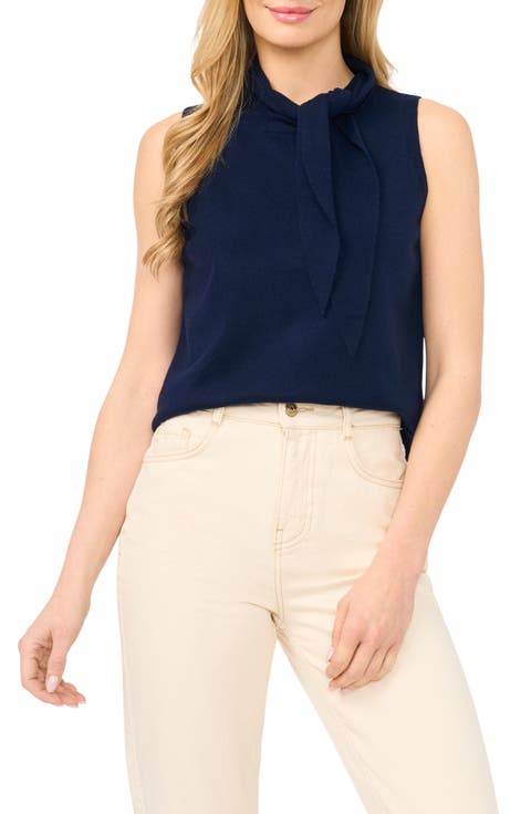 Tie Neck Sweater Tank