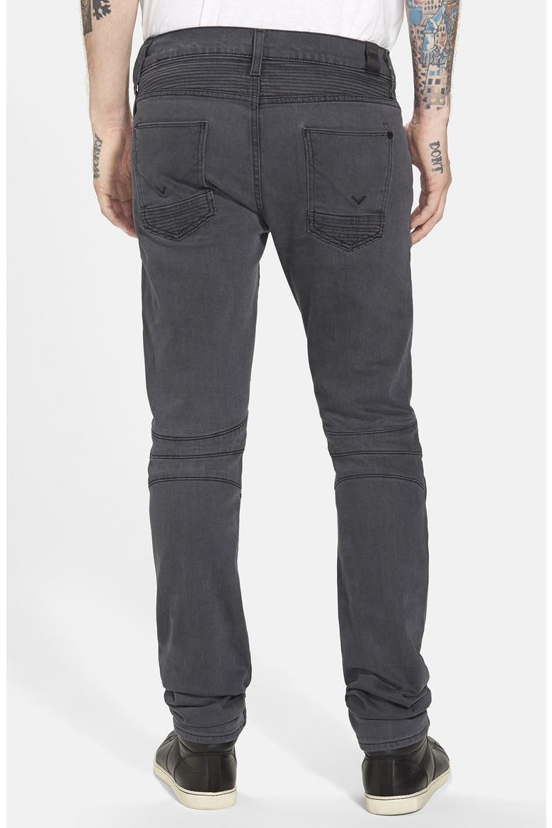 'Blinder' Skinny Fit Moto Jeans, Alternate, color, ABYSS