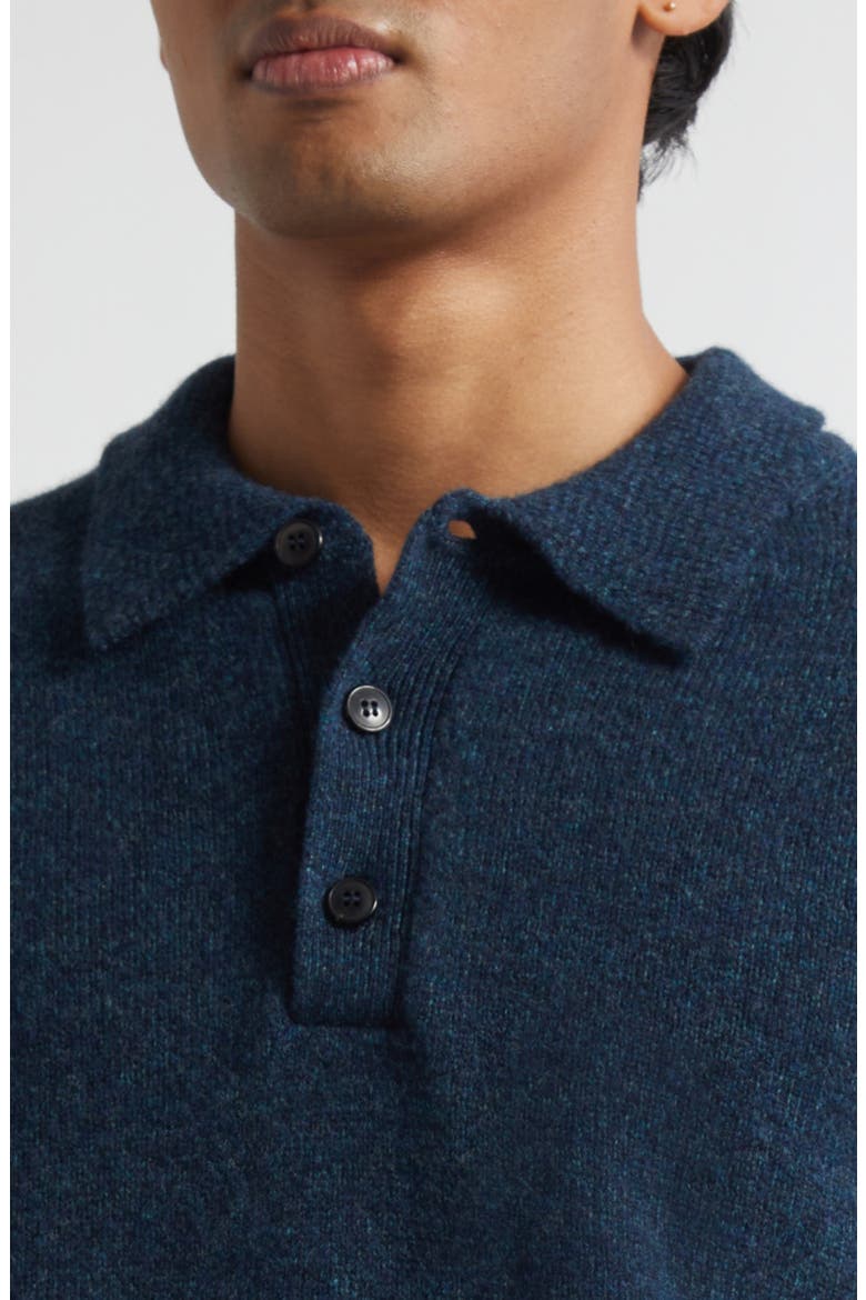 Lambswool Polo Sweater, Alternate, color, DARK PETROL TWIST