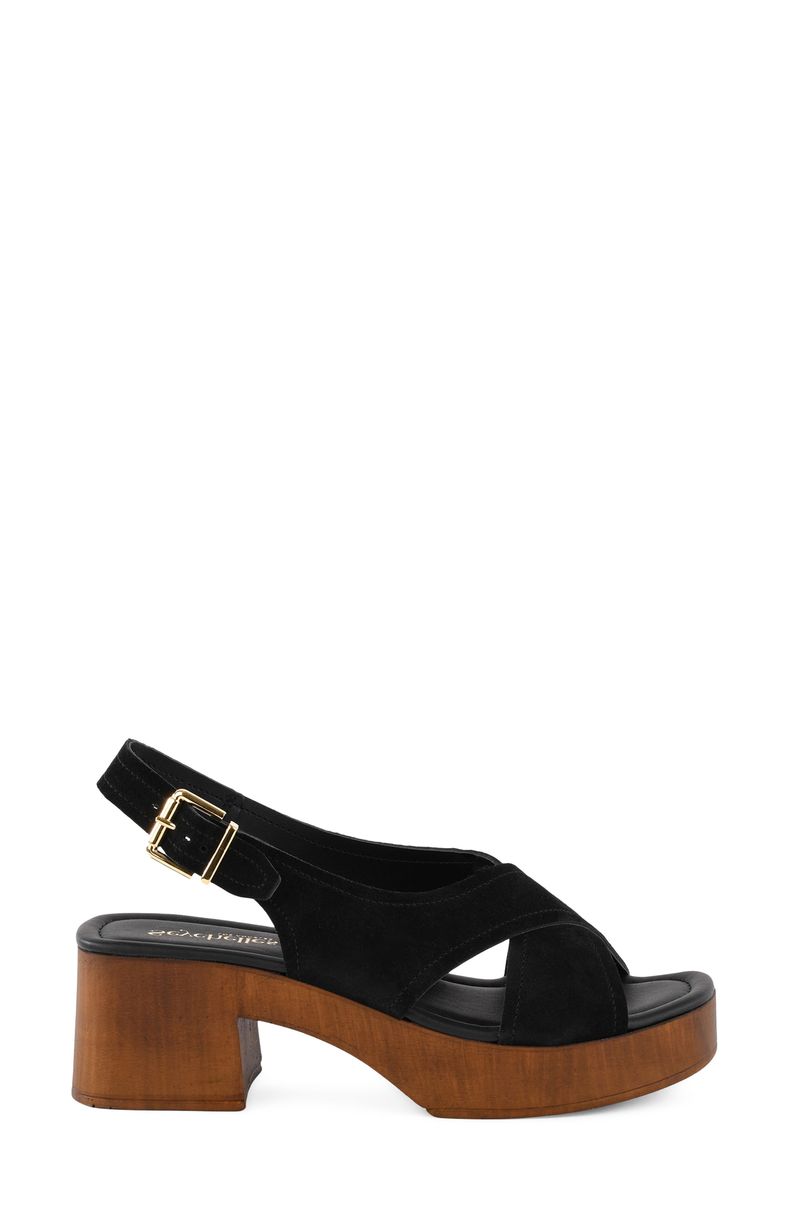 Seychelles Heart Of Gold Slingback Platform Sandal, Alternate, color, Black