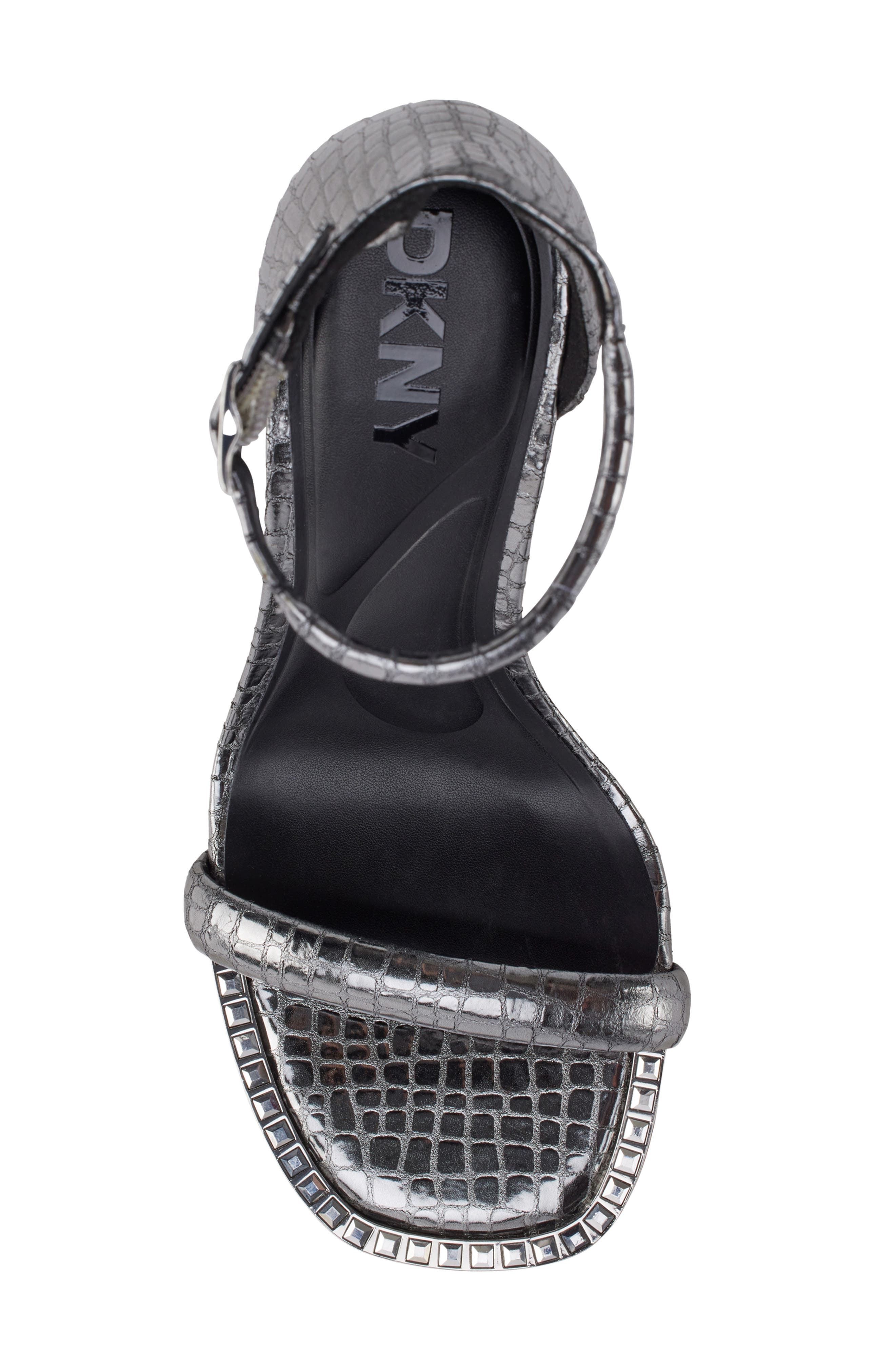 DKNY Waylin Ankle Strap Sandal, Alternate, color, Nickel