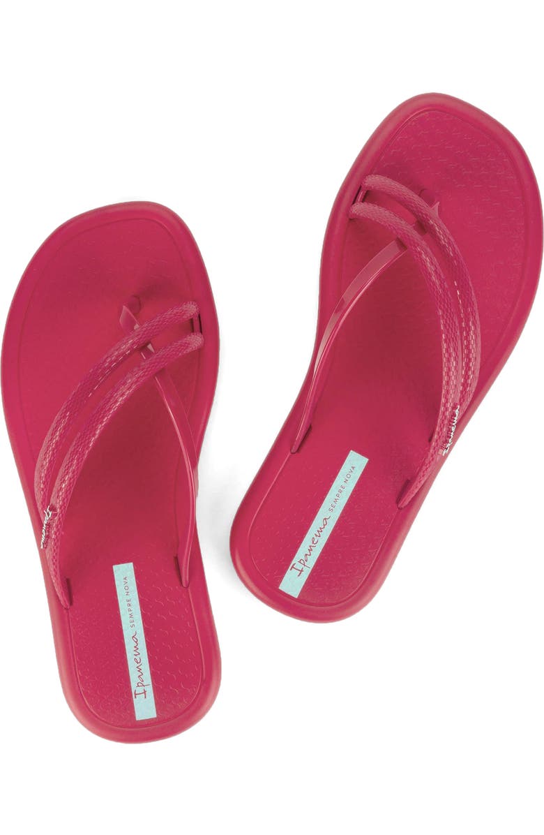 Ipanema Meu Sol Rasteira Textured Toe Loop Sandal, Alternate, color, Dark Pink