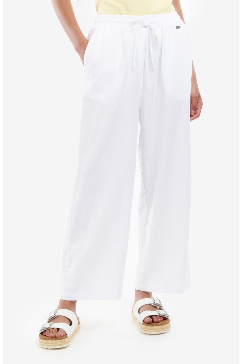 Christie Cotton & Linen Drawstring Pants, Main, color, WHITE