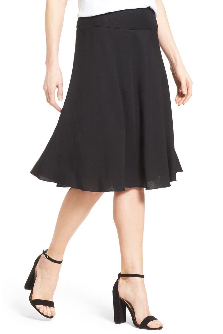 Summer Fling Linen Blend Skirt, Alternate, color, BLACK ONYX