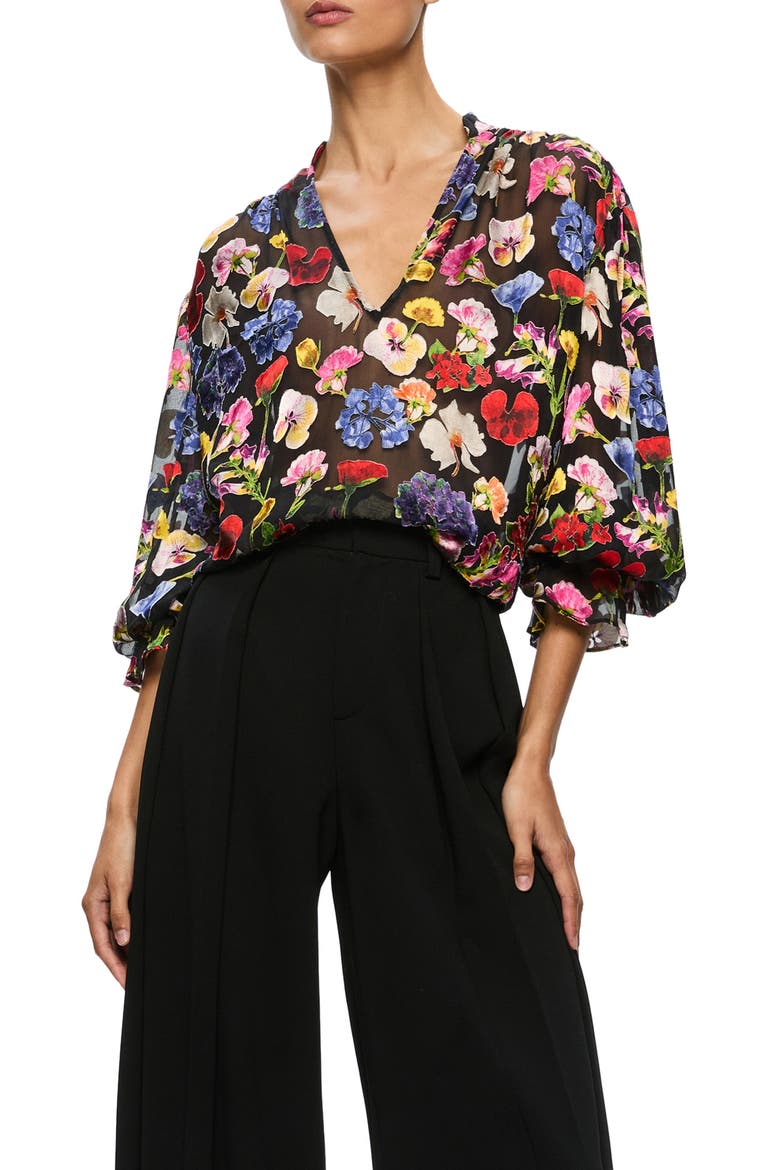 Onica Floral Chiffon Top, Main, color, TIMELESS BLOSSOM