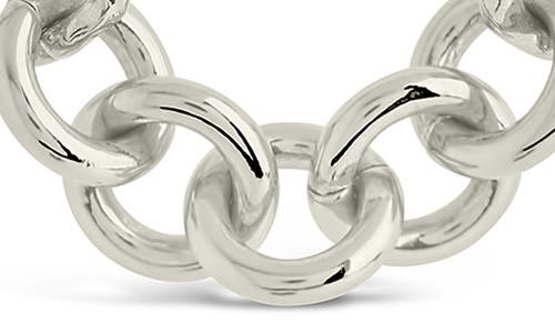 Sterling Forever Fianna Mixed Link Chain Necklace In Silver