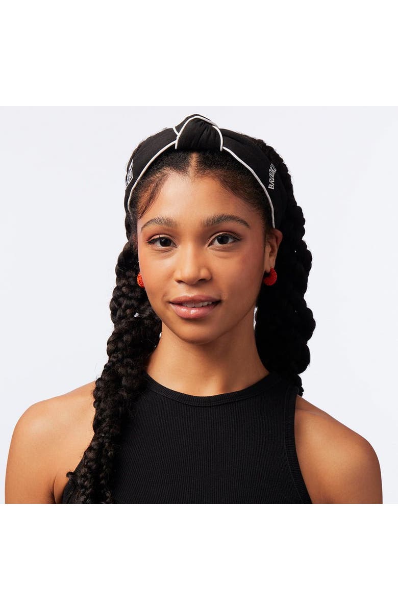 Lele Sadoughi NBA Brooklyn Nets Embroidered Headband, Alternate, color, 
