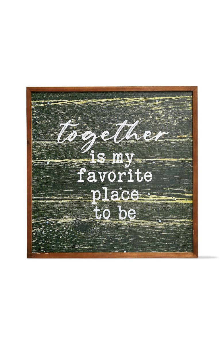 tag Warm Wishes Favorite Place Wall Art Dark Green Wood Sign, Main, color, Green