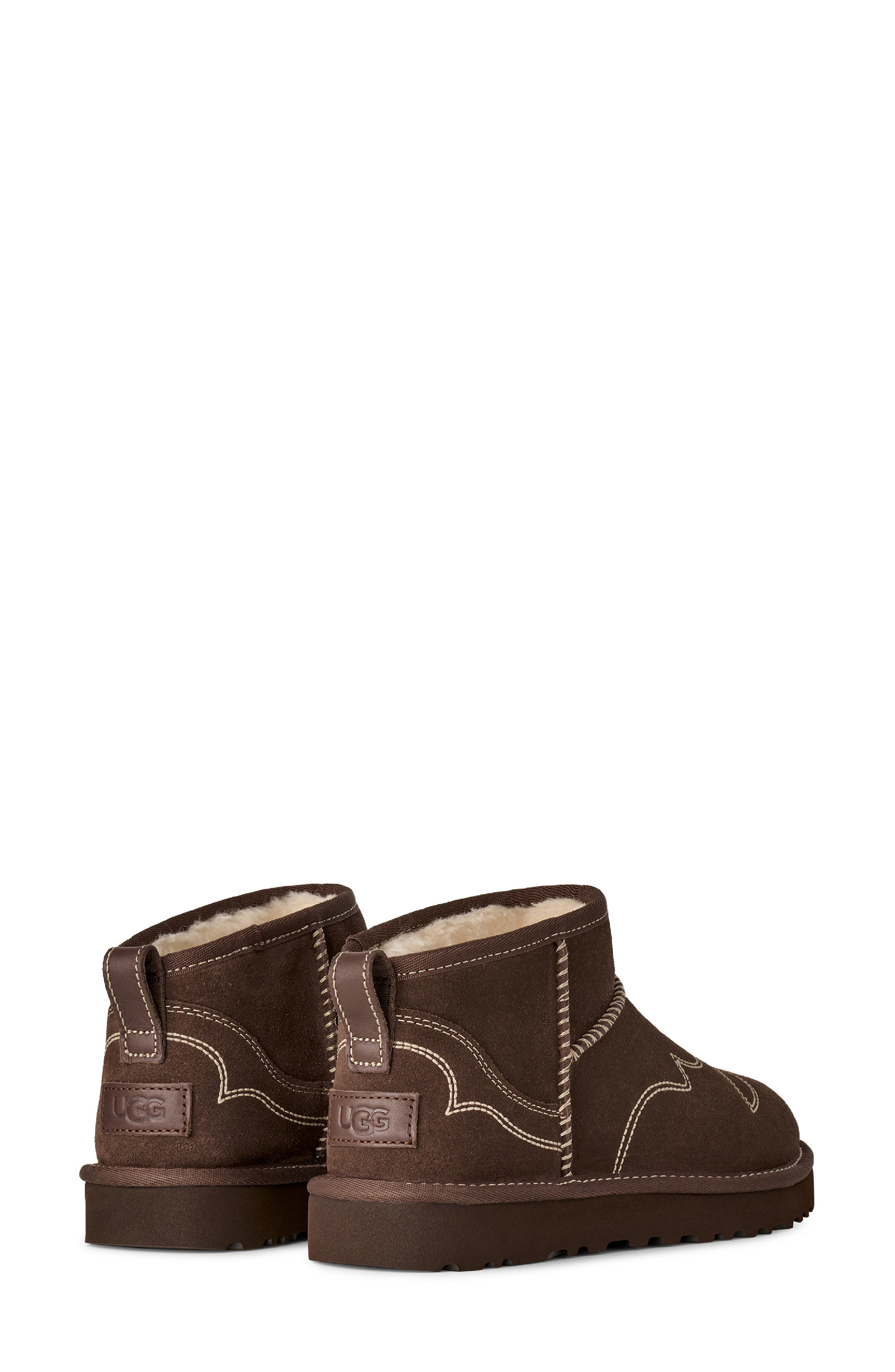 Classic Ultra Mini Western Leather Boot, Alternate, color, BURNT CEDAR