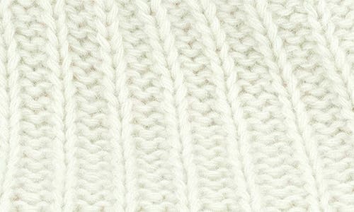 Portolano Rickrack Stitch Wool Blend Beanie In White