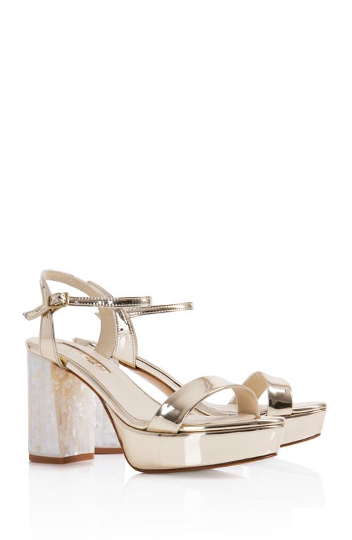 Freya Rose Gigi Champagne Pearl Heel Sandal In Champagne