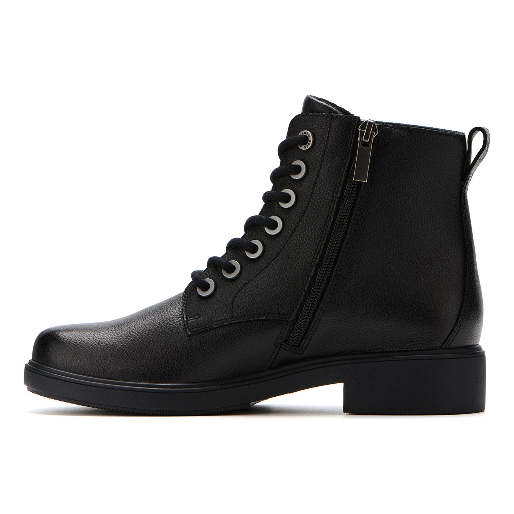ABEO Compass Lace Boots, Alternate, color, Black Leather
