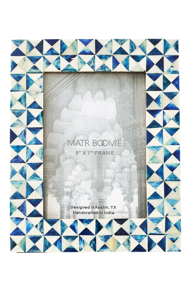 Matr Boomie Varuna Cobalt Picture Frame - Fair Trade Carved Bone, Main, color, Blue