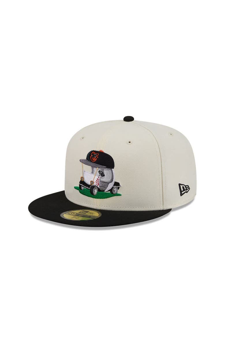 New Era Men's New Era Cream/Black Baltimore Orioles Bullpen Cart 59FIFTY Fitted Hat, Alternate, color, Cream