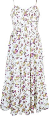 Zunie Kids' Floral Tiered Gauze Maxi Dress