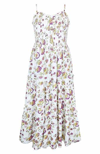 Zunie Kids' Floral Tiered Gauze Maxi Dress