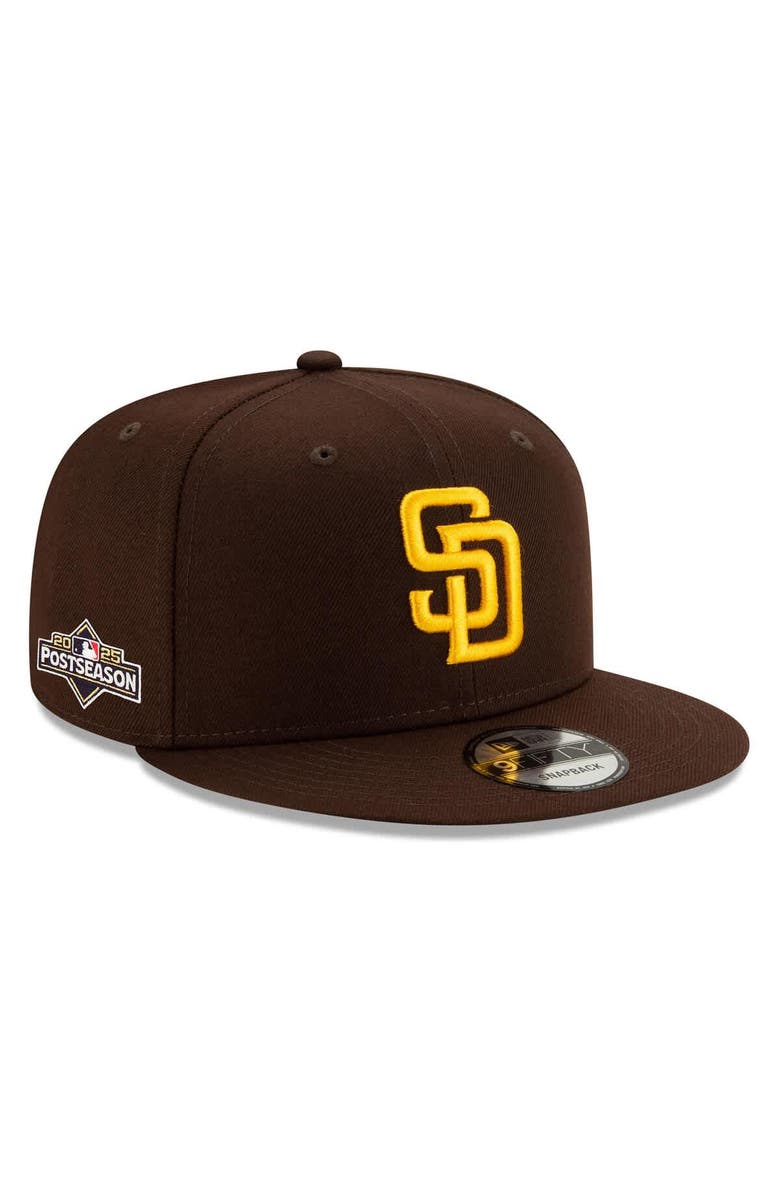 New Era Men's New Era Brown San Diego Padres 2025 MLB Postseason Side Patch 9FIFTY Snapback Hat, Main, color, 