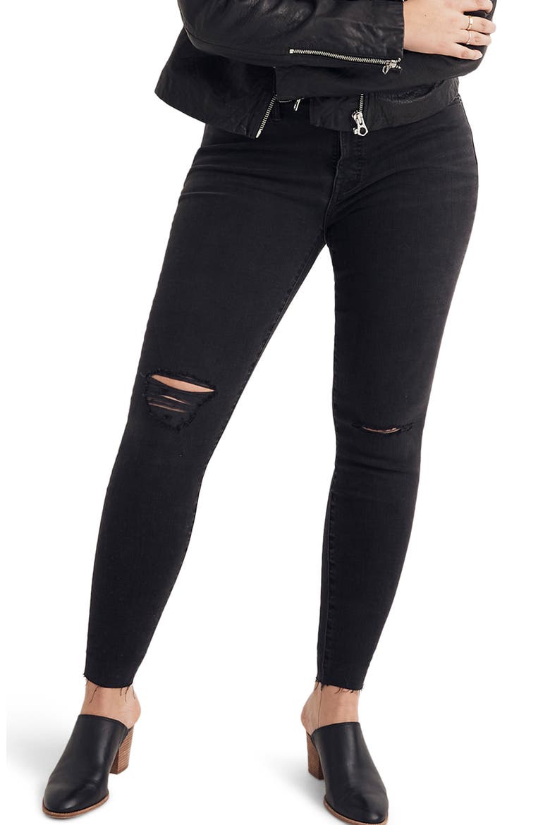 9-Inch High Waist Skinny Jeans, Alternate, color, BLACK SEA