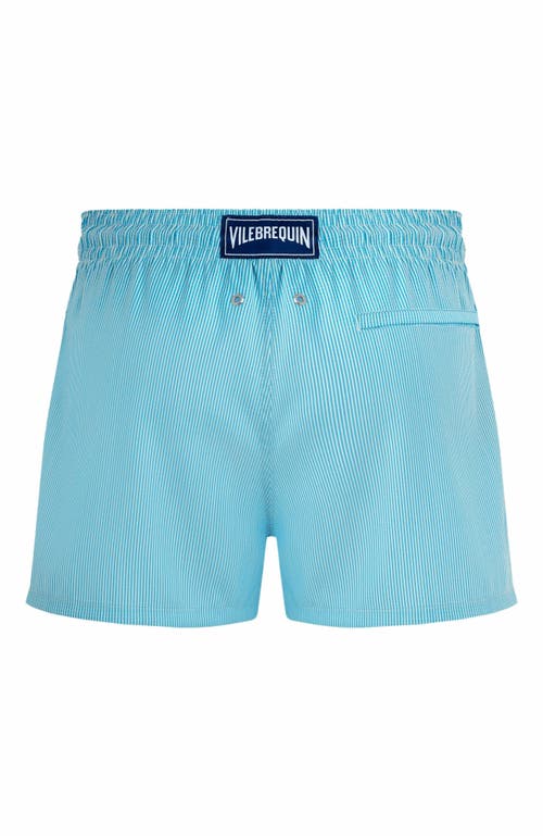 Vilebrequin Micro Ronde Des Tortues Rainbow Stretch Short Swim Shorts In Topaze Bleue
