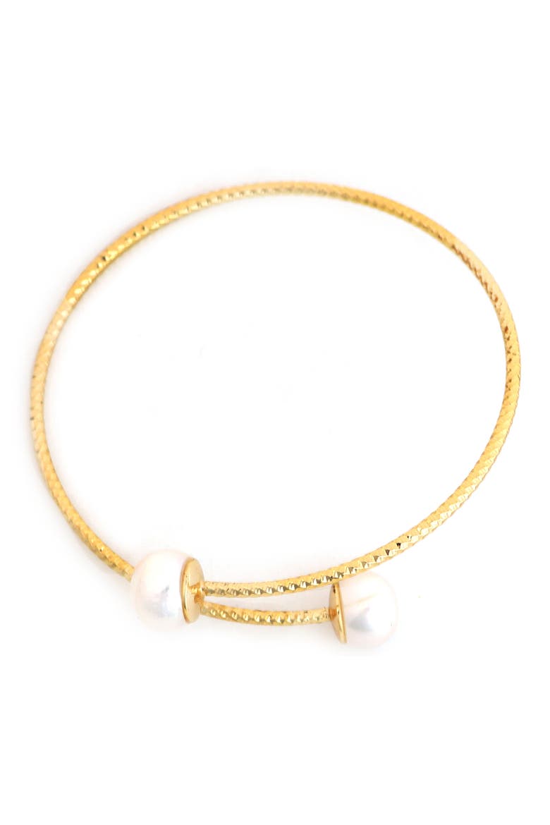 Freshwater Pearl Cuff Bracelet, Main, color, WHITE