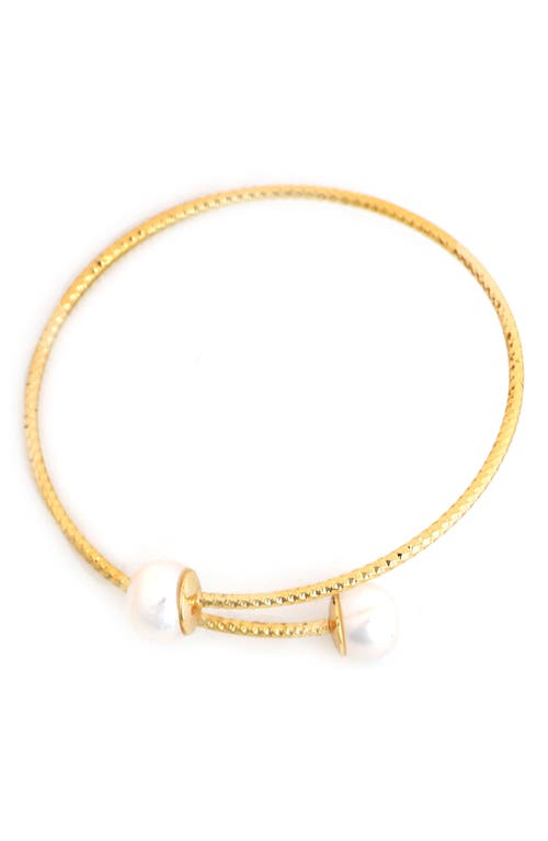 Panacea Freshwater Pearl Cuff Bracelet In Gold
