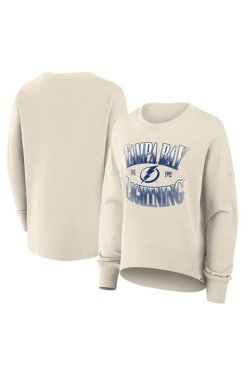 FANATICS Women's Fanatics Cream Tampa Bay Lightning Oversized Slice Pullover Sweatshirt, Main, color, Cream