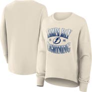 FANATICS Women's Fanatics Cream Tampa Bay Lightning Oversized Slice Pullover Sweatshirt