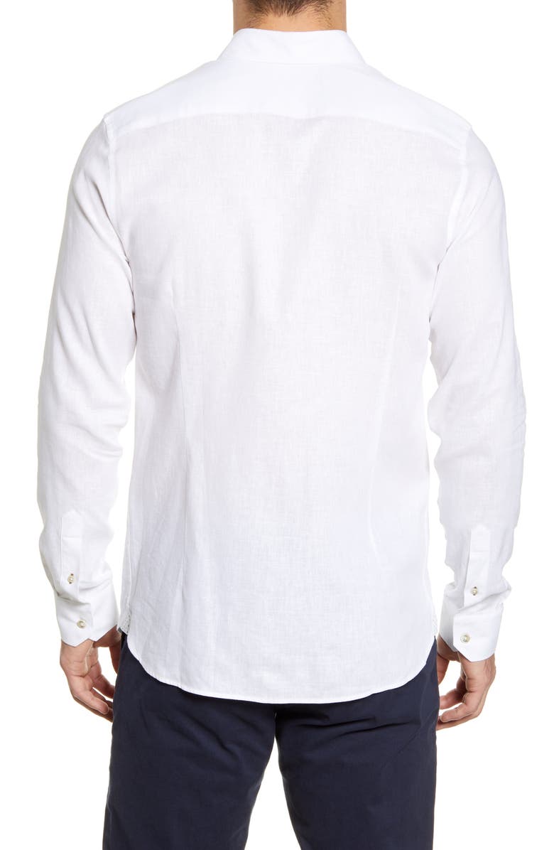 Ted Baker London Notip Button-Up Linen Blend Shirt, Alternate, color, 