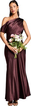 Coast Satin One Shoulder Fishtail Maxi Dress