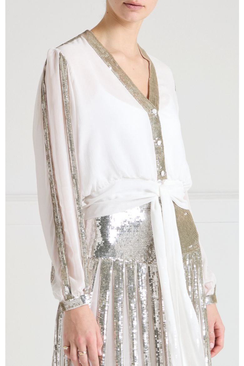 Filigree Blouse, Alternate, color, Silver