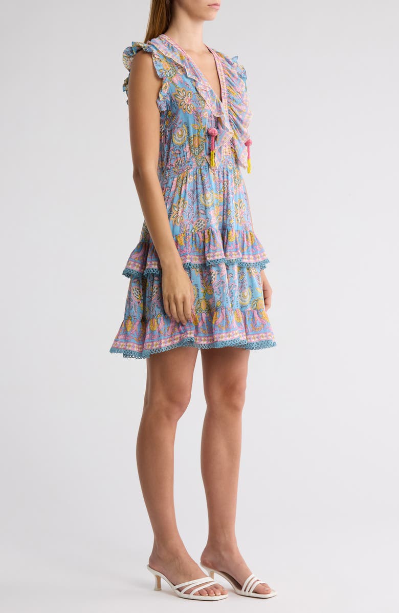 ALICIA BELL Rainey Ruffle Cotton & Silk Cover-Up Minidress, Alternate, color, 