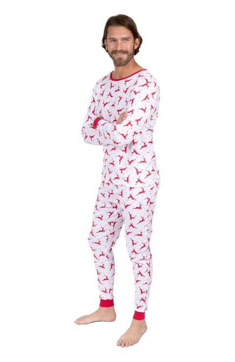 Men
s Cotton Matching Family Holiday Pajamas, Reindeer 
Moose Prints