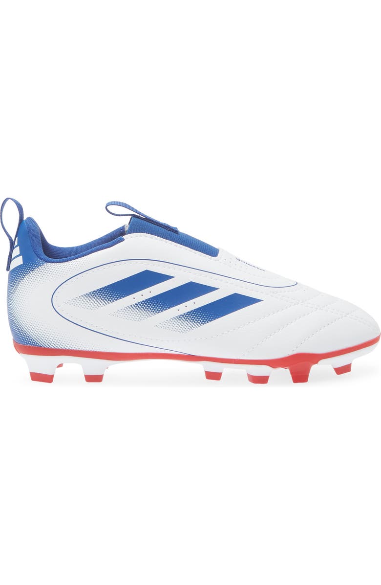 adidas Kids' Goletto IX Laceless Socker Cleat, Alternate, color, White/ Royal Blue/ Scarlet