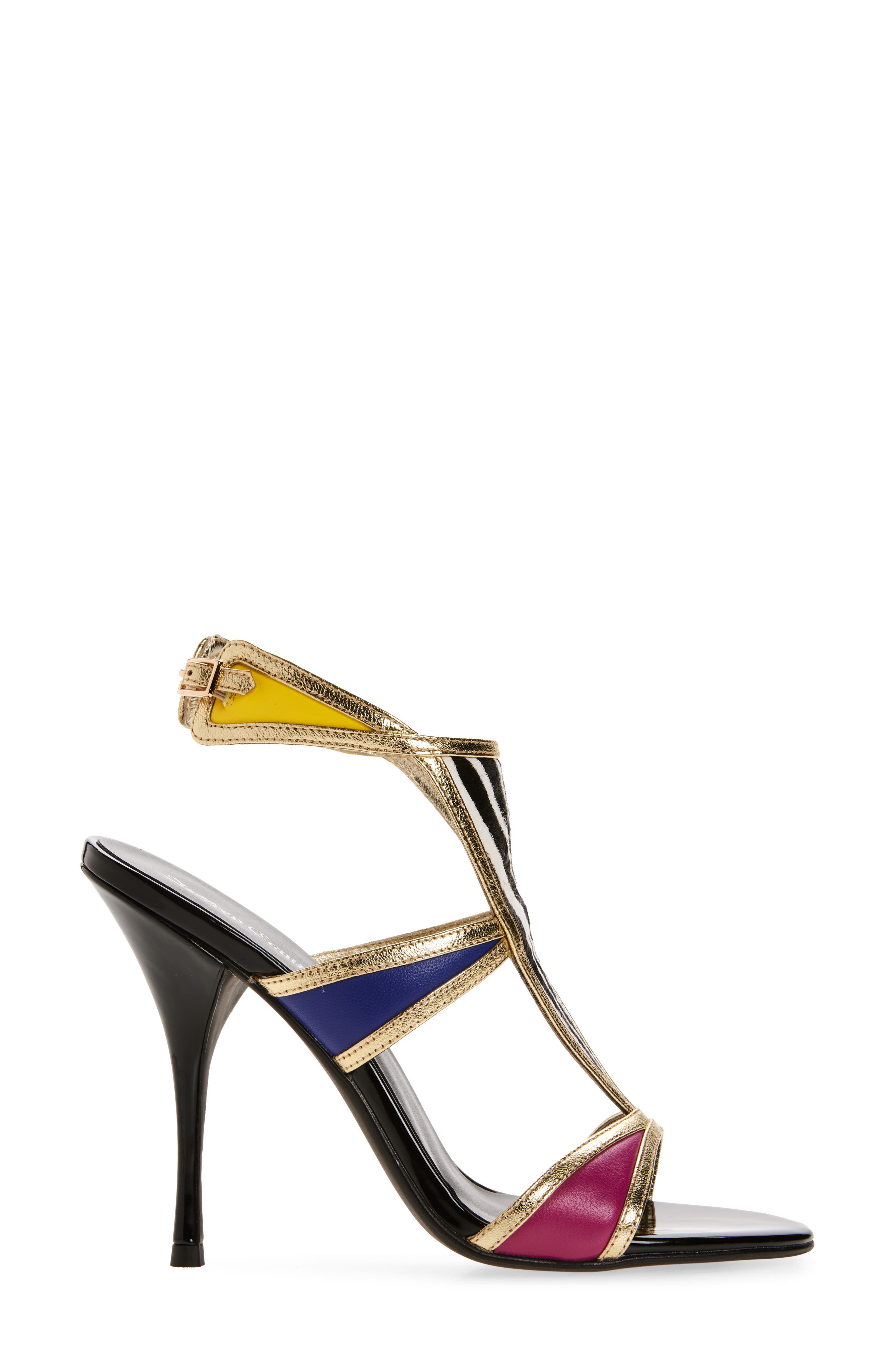 Kaleido Ankle Strap Sandal, Alternate, color, GOLD ZEBRA MULTI
