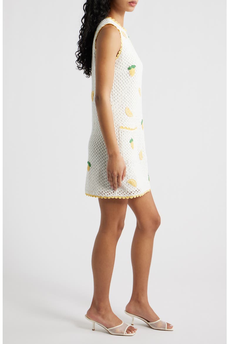 Wynn Sleeveless Crochet Minidress, Alternate, color, BRIGHT WHITE
