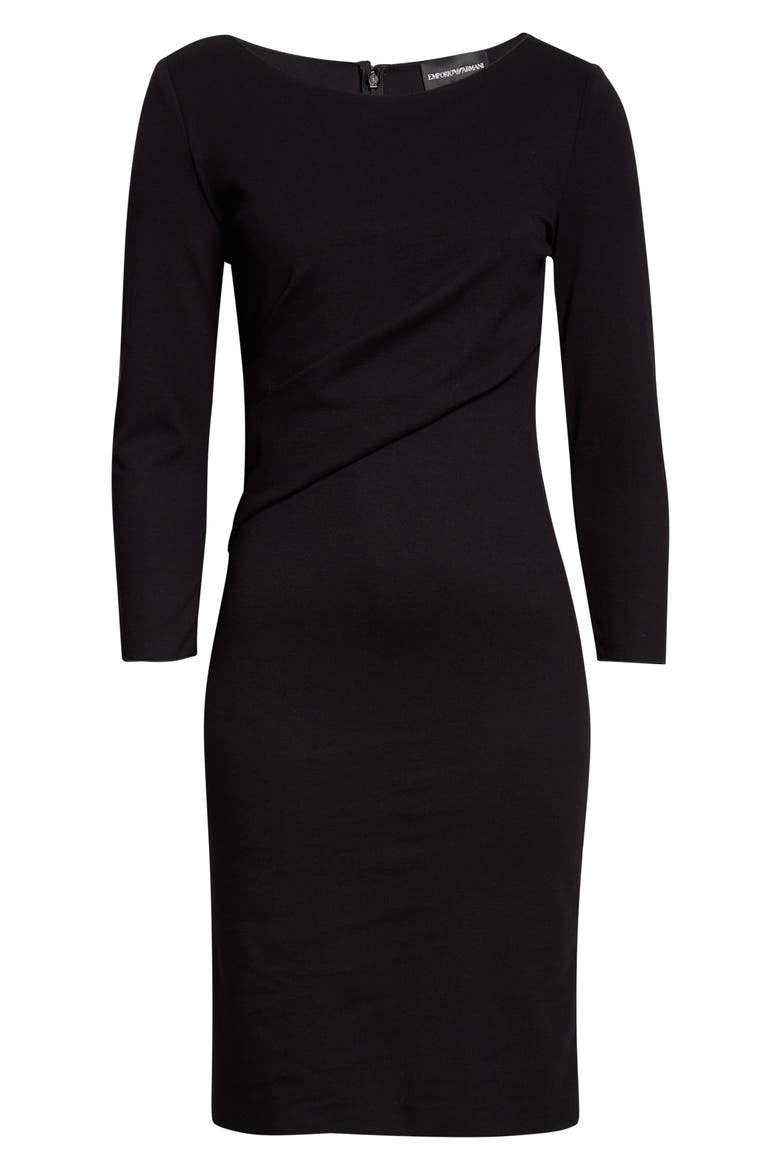Punto Milano Long Sleeve Jersey Dress, Alternate, color, BLACK SOLID