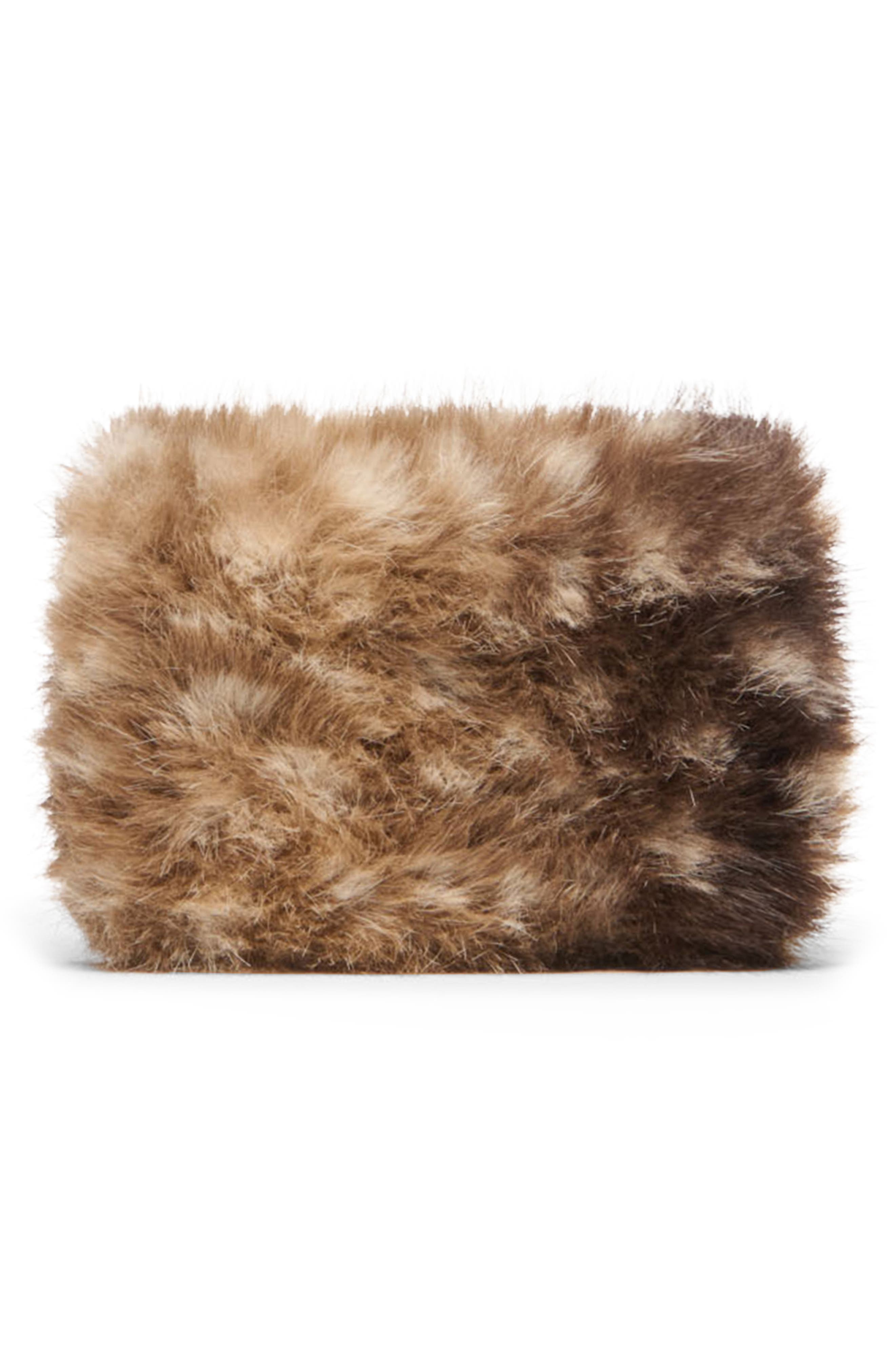 Brindi Faux Fur Wallet on a Strap, Alternate, color, FAWN